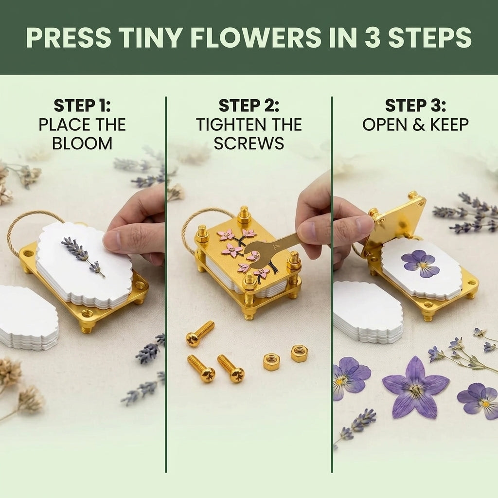 How to press tiny flowers in 3 steps with Bloomkept