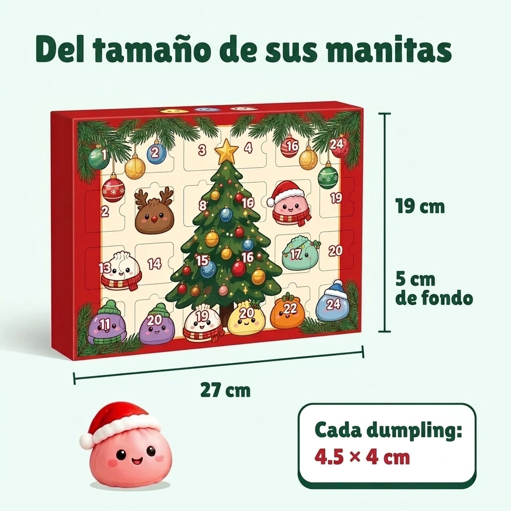Medidas de la caja y de cada dumpling de Dumplingmas