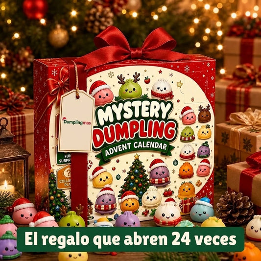 Calendario de Adviento Dumplingmas envuelto como regalo de Navidad